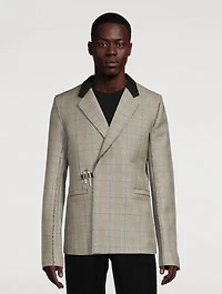 Wool Slim-Fit Jacket With U-Lock