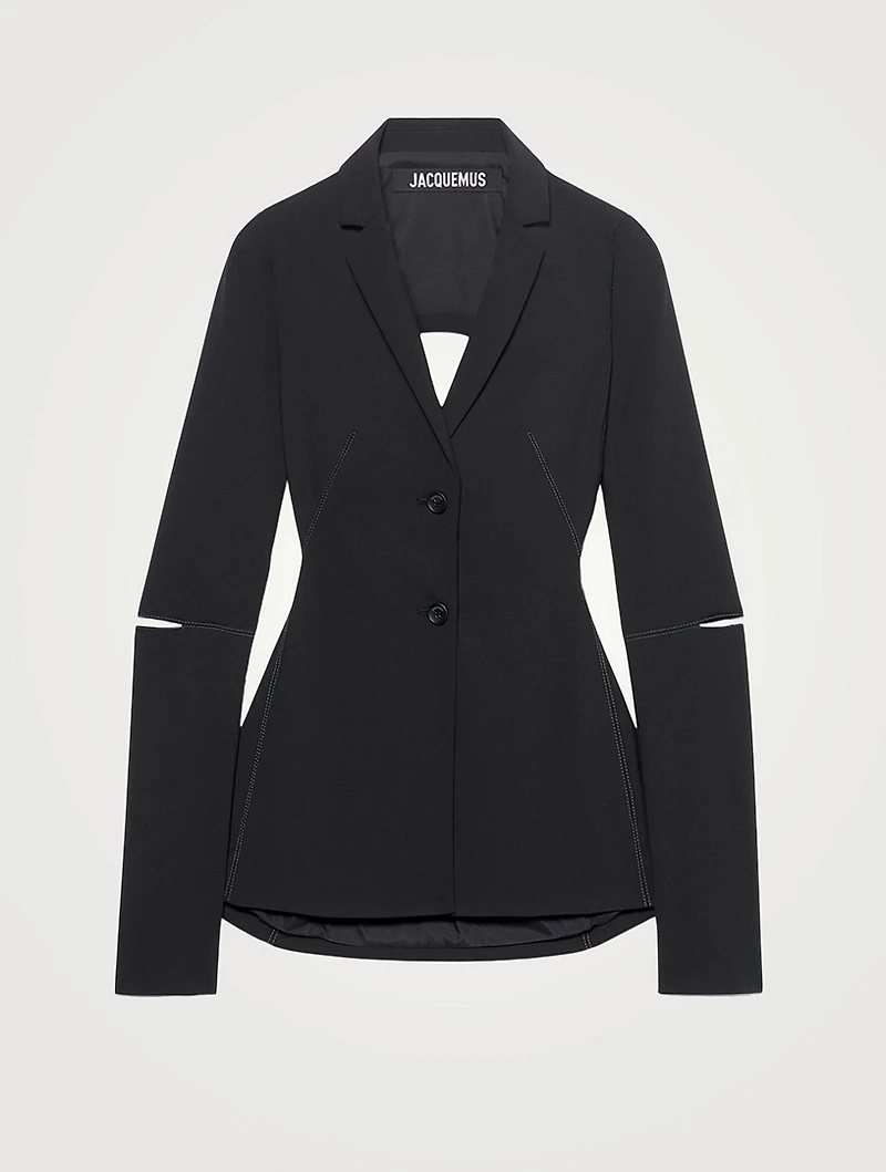La Veste Melo Wool Stretch Backless Blazer