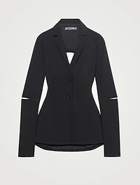 La Veste Melo Wool Stretch Backless Blazer