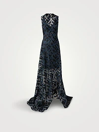 Embroidered Tulle Gown