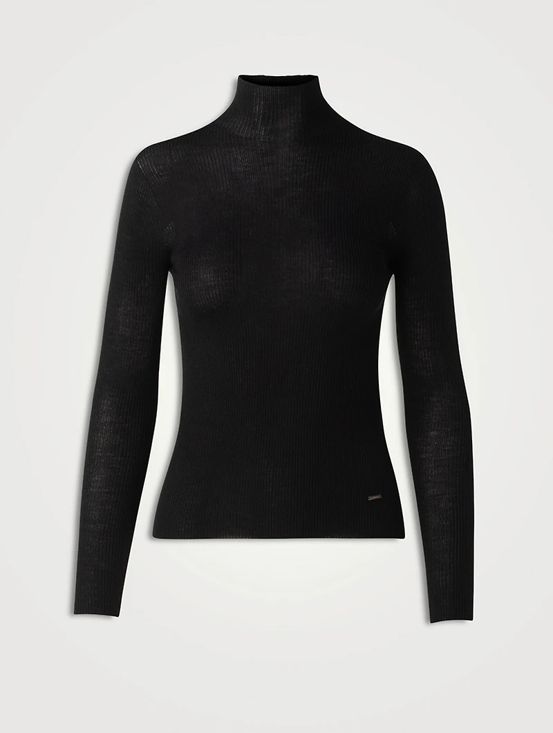Ribbed Cashmere And Silk Turtleneck