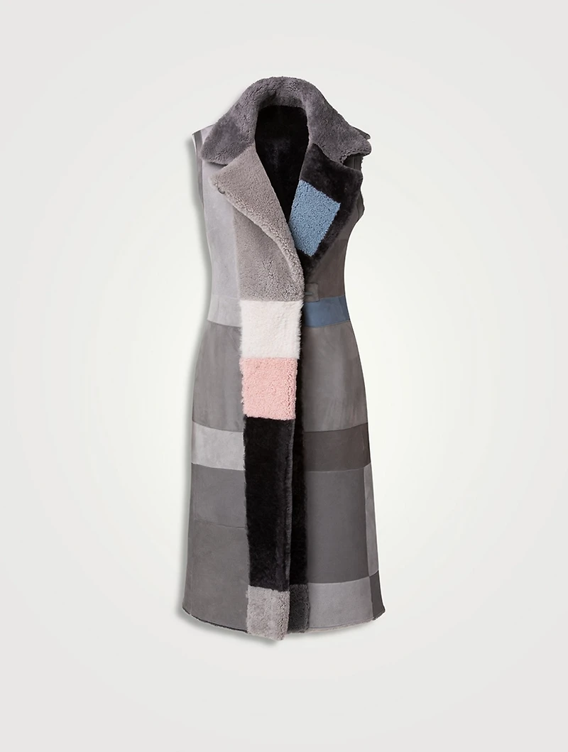 Novemberday Patchwork Shearling Vest