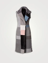 Novemberday Patchwork Shearling Vest