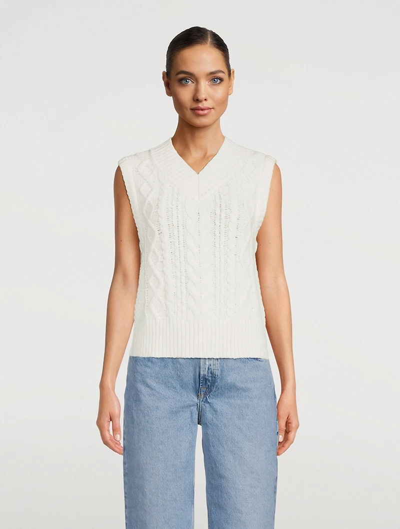 Kaya Cable-Knit Sweater Vest