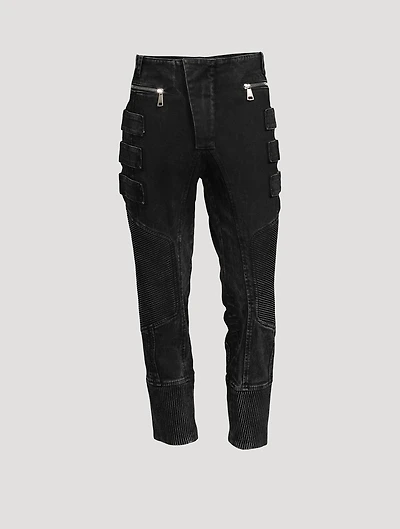 Side Strap Tapered Jeans