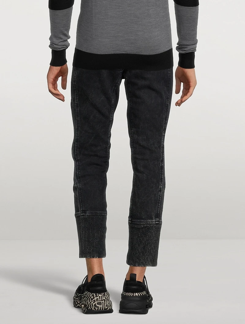 Side Strap Tapered Jeans