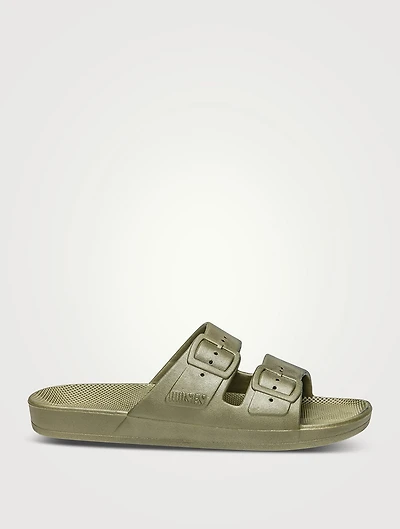 Shimmer Vegan Rubber Slide Sandals