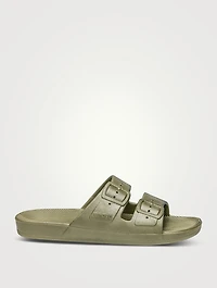 Shimmer Vegan Rubber Slide Sandals