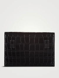 Pre-Loved Sharp Croc-Embossed Leather Shoulder Bag