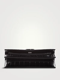 Pre-Loved Sharp Croc-Embossed Leather Shoulder Bag
