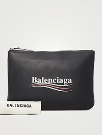 Pre-Loved Political Campaign Leather Clutch