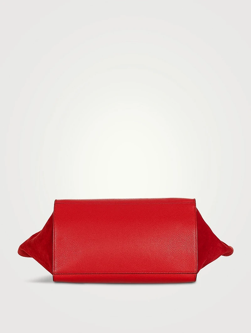 Pre-Loved Trapeze Leather And Suede Satchel