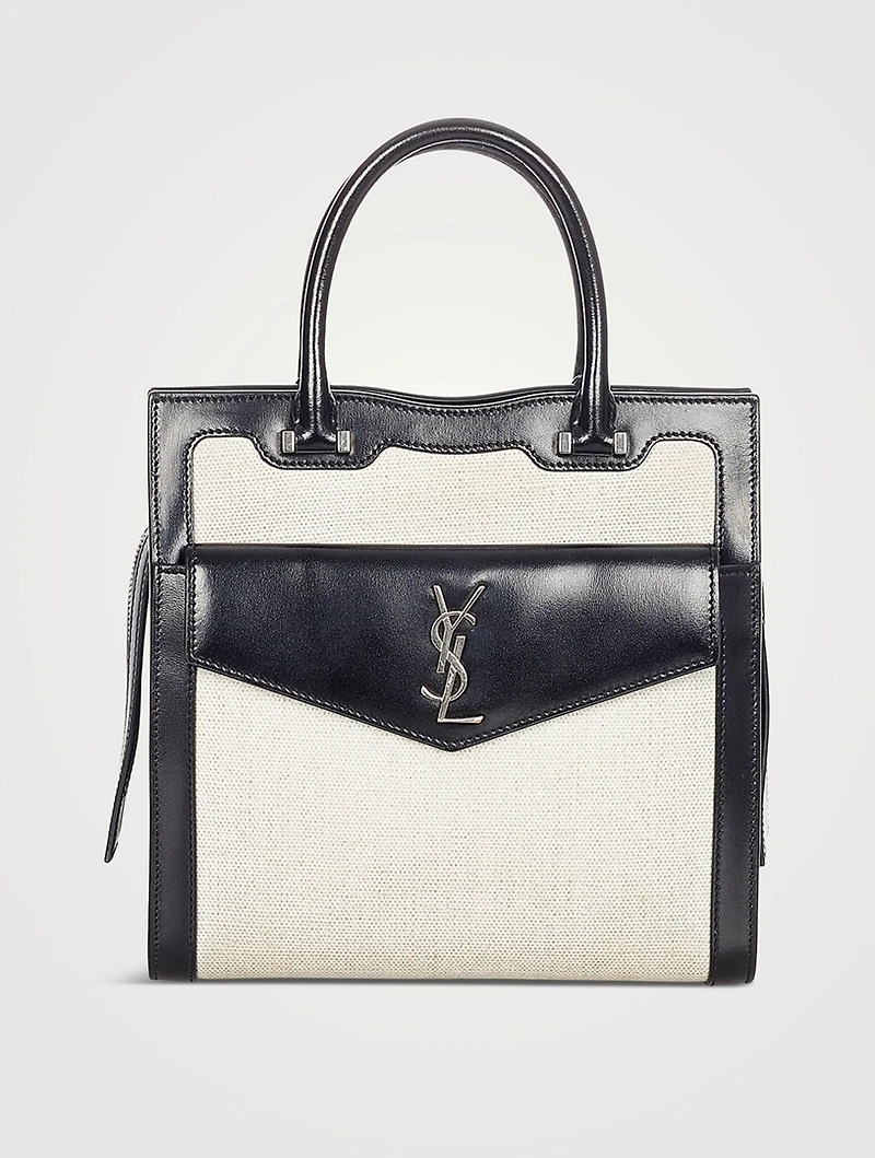 Pre-Loved Uptown Canvas And Leather Satchel