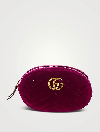 Pre-Loved GG Marmont Matelassé Velvet Belt Bag
