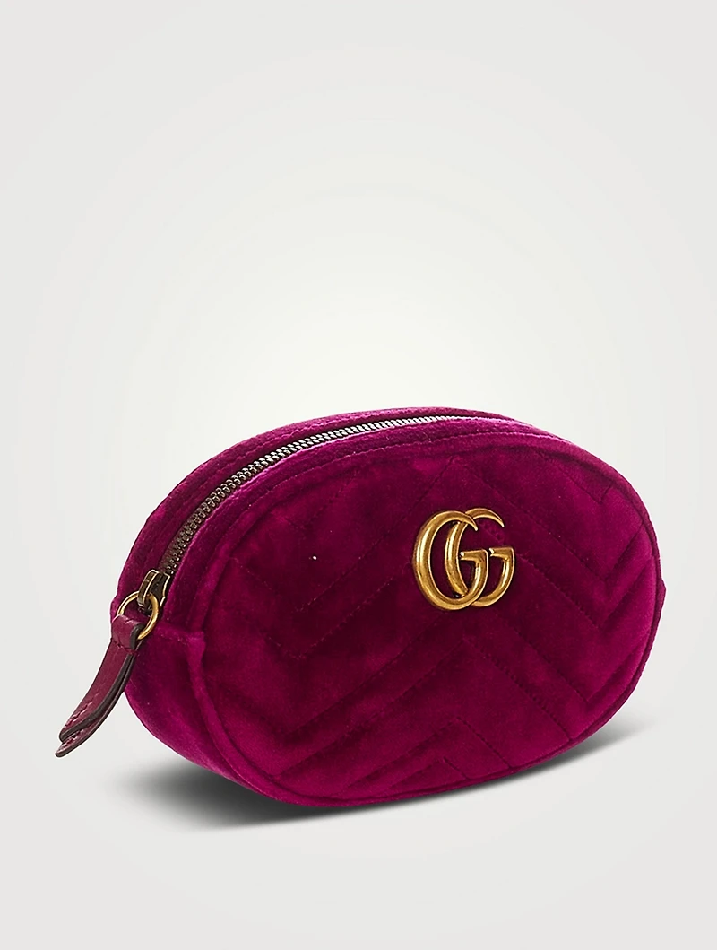 Pre-Loved GG Marmont Matelassé Velvet Belt Bag