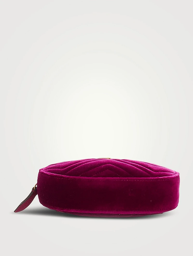 Pre-Loved GG Marmont Matelassé Velvet Belt Bag