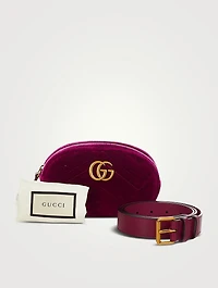 Pre-Loved GG Marmont Matelassé Velvet Belt Bag