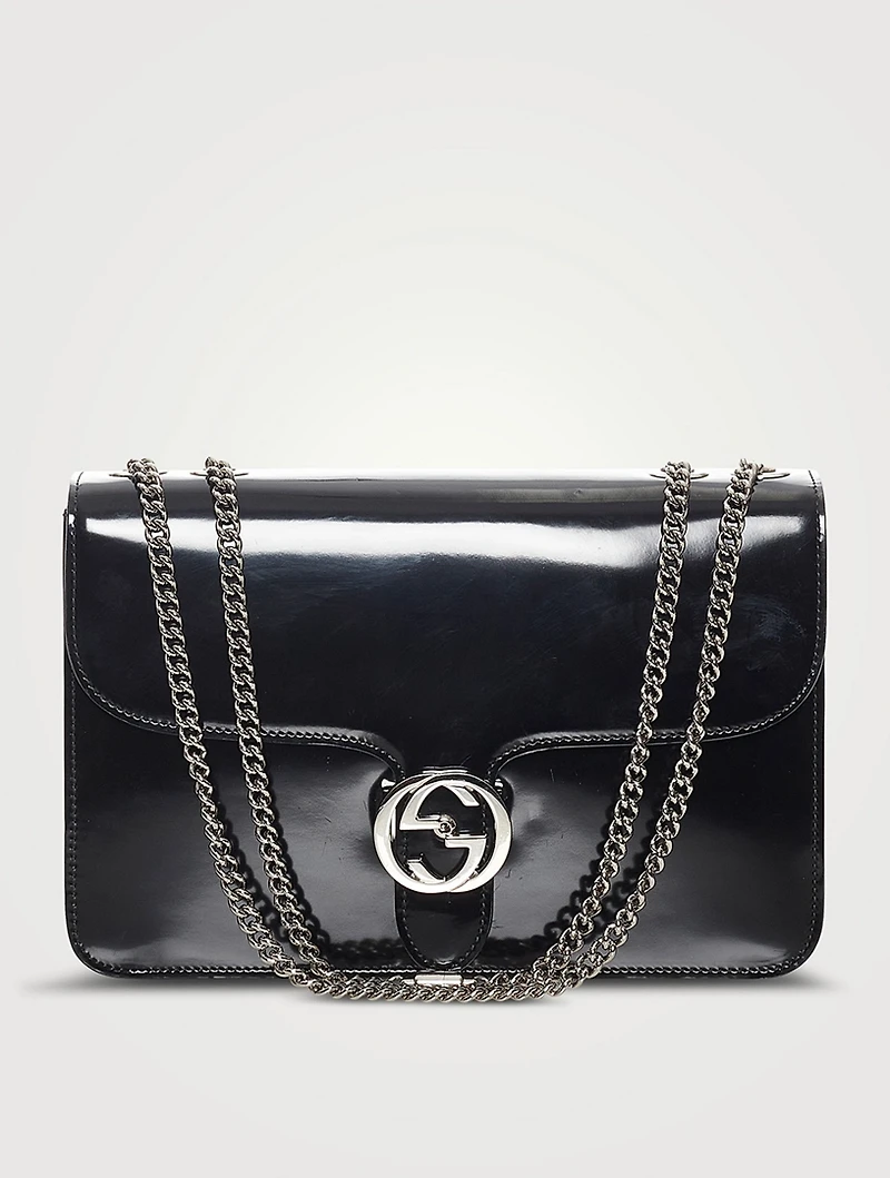 Pre-Loved Interlocking G Patent Leather Shoulder Bag