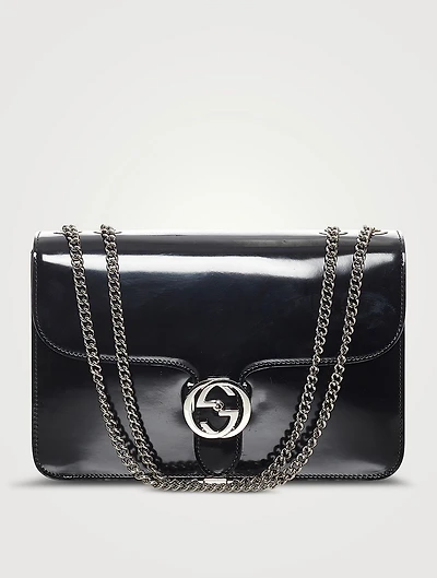 Pre-Loved Interlocking G Patent Leather Shoulder Bag