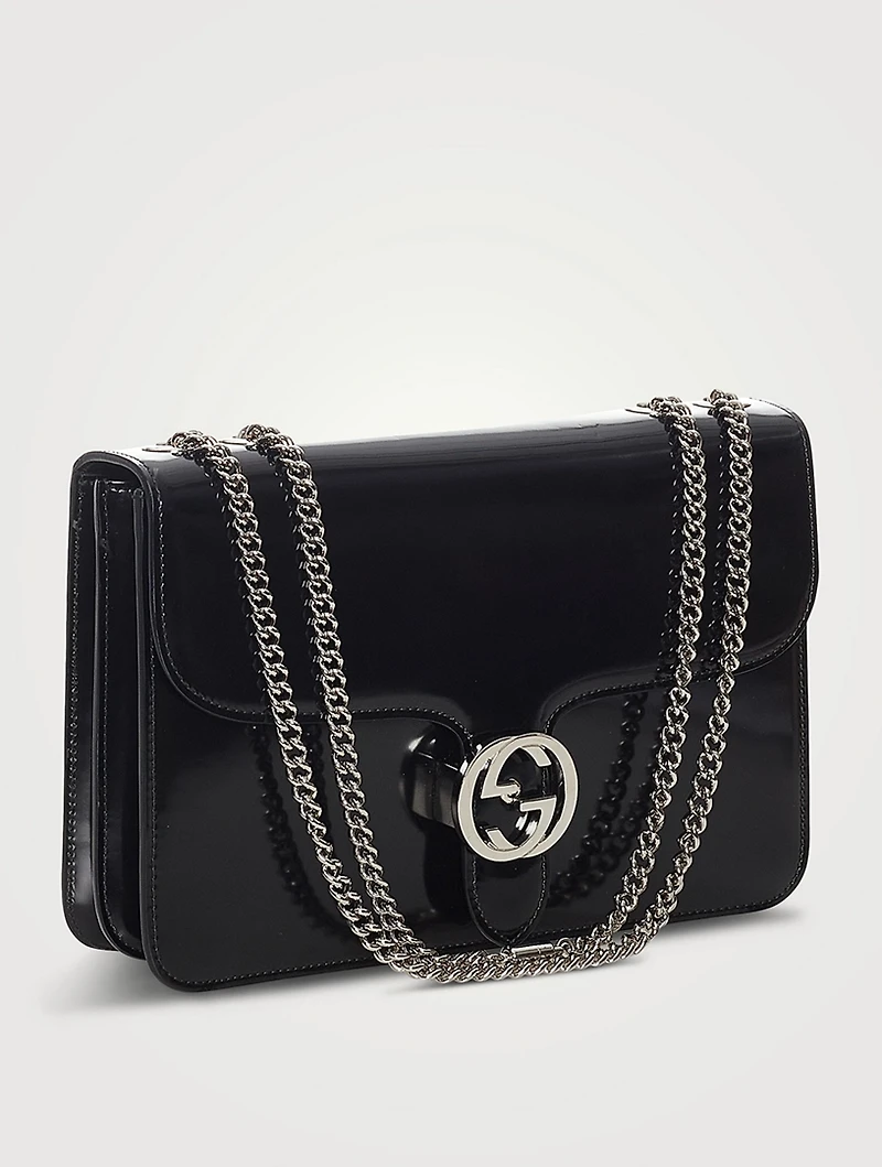 Pre-Loved Interlocking G Patent Leather Shoulder Bag
