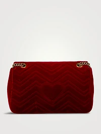 Pre-Loved Medium GG Marmont Matelassé Velvet Shoulder Bag