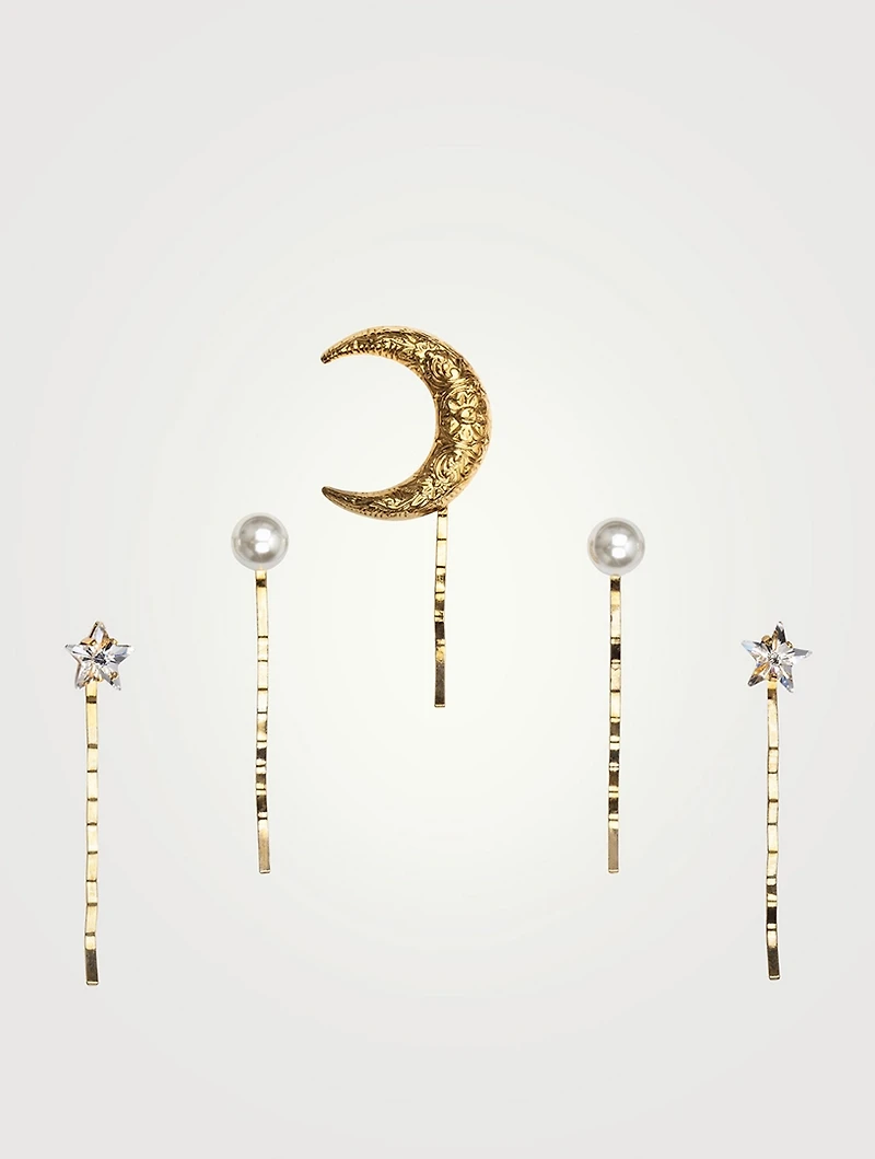 Oberon Five-Piece Bobby Pin Set With Crystals