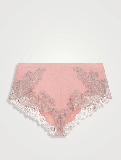 Stretch Sleep Shorts With Frastaglio Embroidery