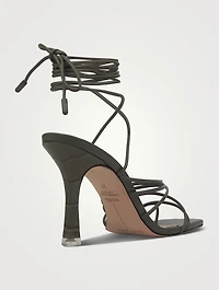 Luisa Leather Ankle-Tie Sandals