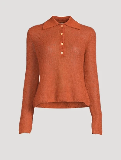 Brushed Polo Sweater