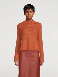 Brushed Polo Sweater