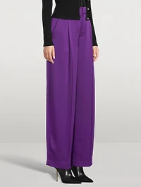 Wide-Leg Satin Trousers