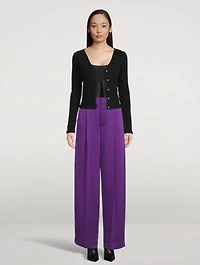 Wide-Leg Satin Trousers