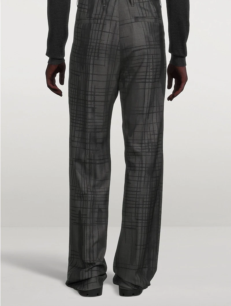 Wool Pinstriped Pants