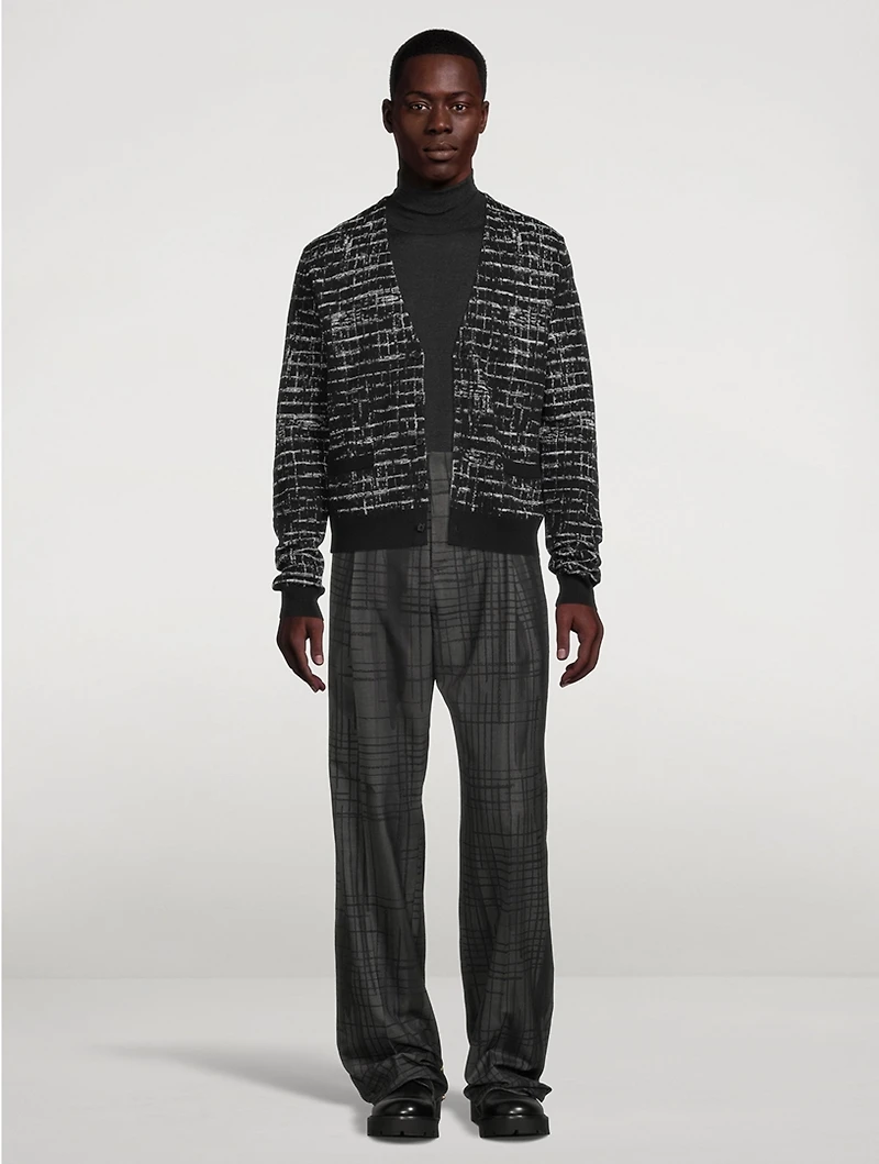 Wool Pinstriped Pants