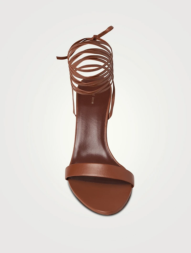 Maude Leather Ankle-Tie Sandals