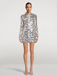 Sequin-Embroidered Shirt Dress