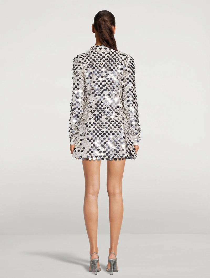 Sequin-Embroidered Shirt Dress