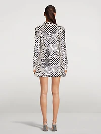 Sequin-Embroidered Shirt Dress