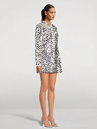 Sequin-Embroidered Shirt Dress