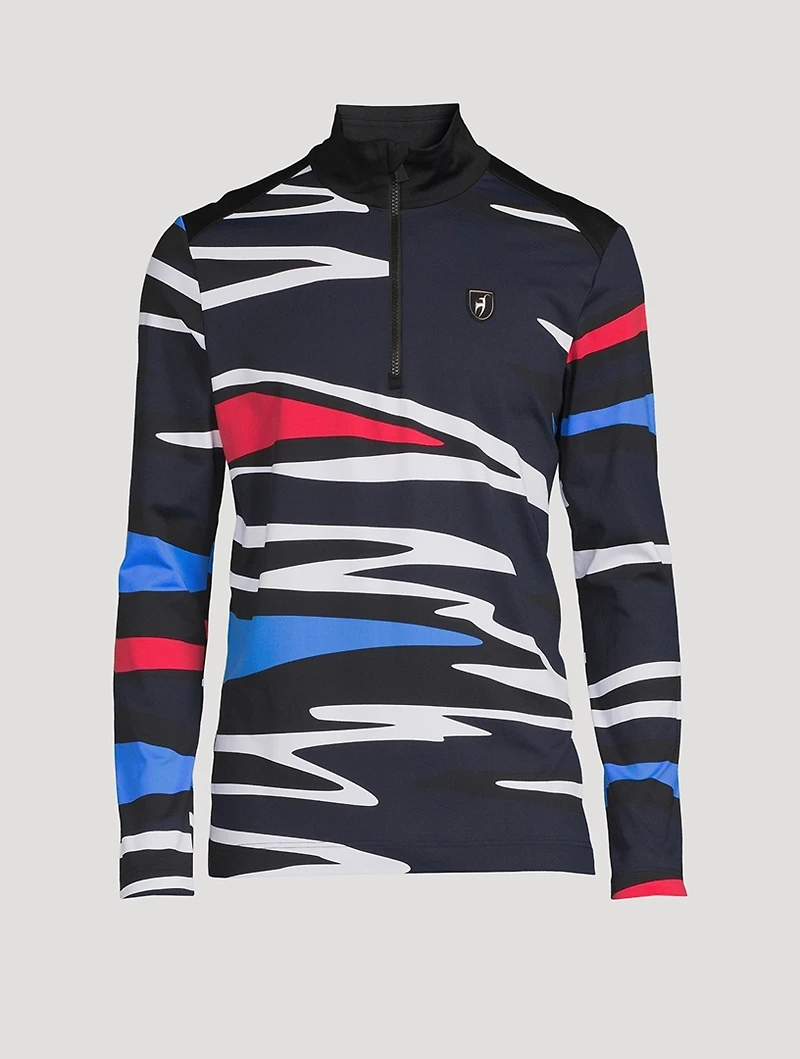 Brendan Printed Half-Zip Top