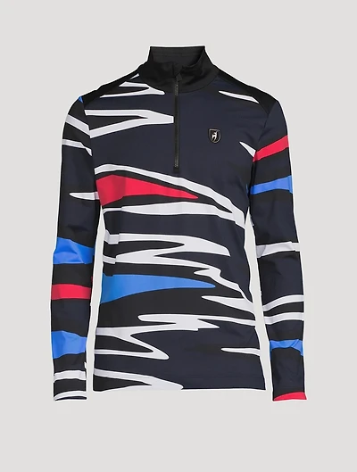Brendan Printed Half-Zip Top