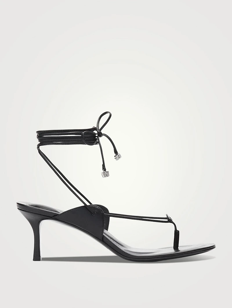 Lucienne 65 Leather Ankle-Tie Sandals