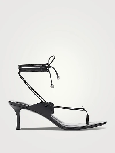 Lucienne 65 Leather Ankle-Tie Sandals