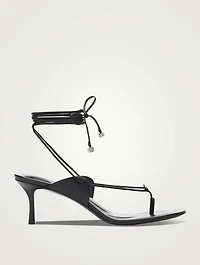 Lucienne 65 Leather Ankle-Tie Sandals