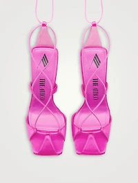 Adele Satin Sandals With Ankle Ties