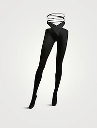 Cut Out Lace Up Tights