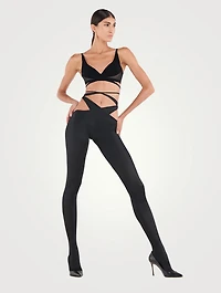 Cut Out Lace Up Tights