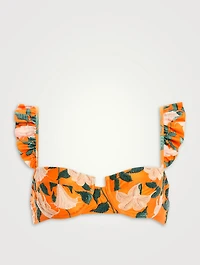 Kiwi Ruffle Balconette Bra Swim Top Floral Print