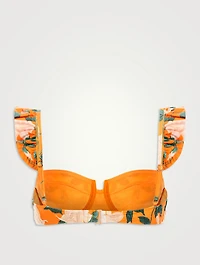 Kiwi Ruffle Balconette Bra Swim Top Floral Print