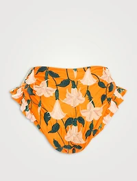 Jengibre High-Waisted Ruffle Swim Bottoms Floral Print